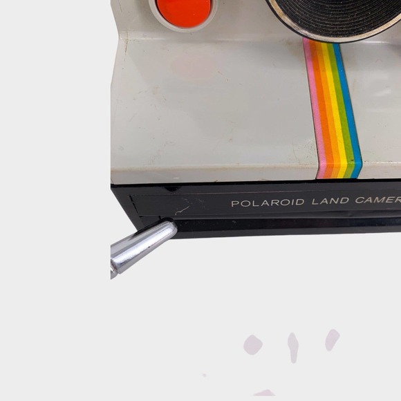 VTG Polaroid Gray Rainbow Stripe One Step Land Camera With Flash UNTESTED - Picture 3 of 11